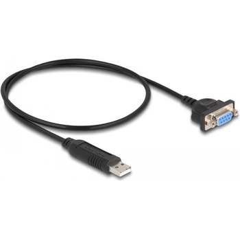 Delock Адаптер DeLock, USB 2.0 - RS-232 D-Sub 9 женско, 50 см (DELOCK-66453)