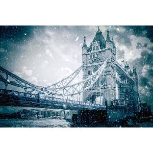 DIMEX ART Флизелинов фототапет зимна лондонска сцена 375 x 250 см