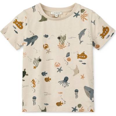 LIEWOOD Детска тениска LIEWOOD Kid's Apia Printed Shortsleeve T-Shirt - Sea Creature / Sandy - размер 110-116 (EU) (704-5717-0311)