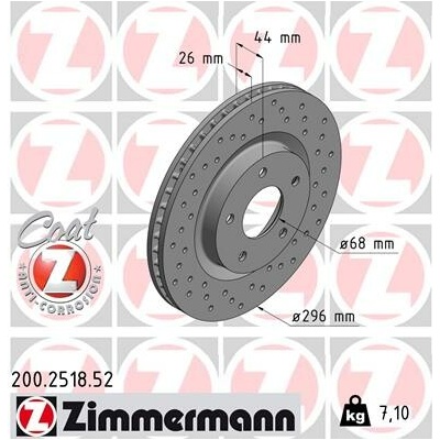 Brzdový kotúč ZIMMERMANN 200.2518.52 (200251852)