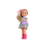 Moni Музикална кукла Moni Toys, 36 сm, Сива рокля (109302)