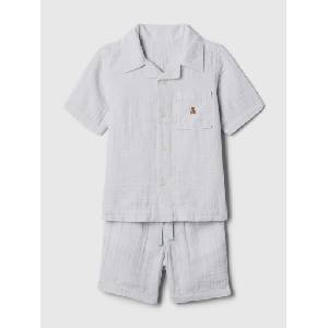 GAP Baby муселинско пижамо Brannan Bear GAP GAP | Siv | Момчешки | 74-80