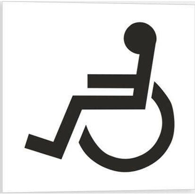 Traiva s.r.o Invalida - vozíčkář - symbol symbol Verze: Plast 92 x 92 mm tl. 0.5 mm - Kód: 03041