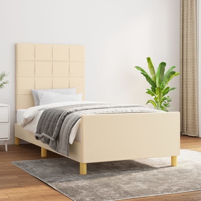 zahrada-XL 3125038 Rám postele bez matrace krémová textil
