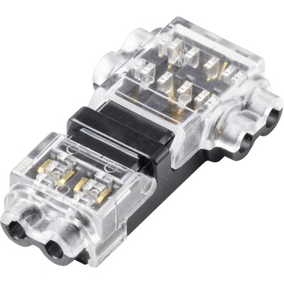 TRU COMPONENTS TC-14376144, Rýchloupínacia spona, 0.5-0.75 mm², kontakty 2, priehľadná, čierna, 12 ks