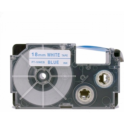 Compatible Съвместима лента с Casio XR-18WEB 18mm x 8m син шрифт / бял фон (XR18WEB)