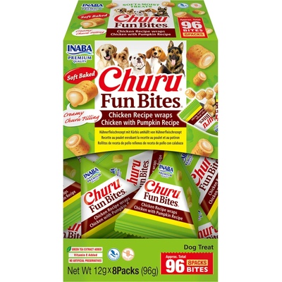 Churu Dog Fun Bites – kuracie s náplňou kura s tekvicou 8 x 12 g