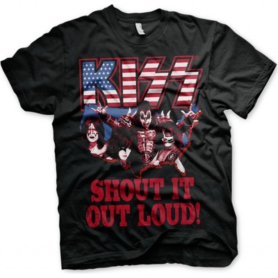 Pánské tričko KISS SHOUT IT OUT LOUD Černá černé
