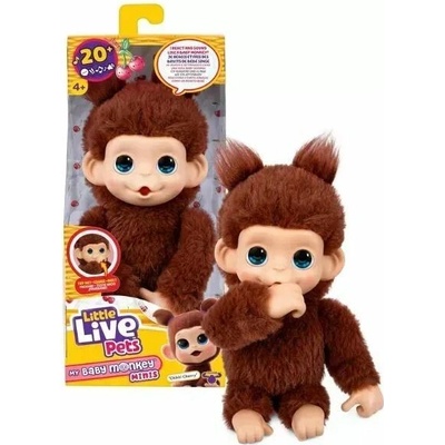 Little Live Pets Mini Maki opička interaktívne plyšové zvieratko Chikki Cherry