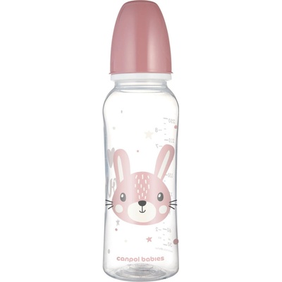 Canpol babies dojčenská fľaša plastová Cute Animals ružová 250 ml