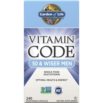 Garden of Life Vitamín Code 50 & Wiser Men 240 vegetariánskych kapsúl