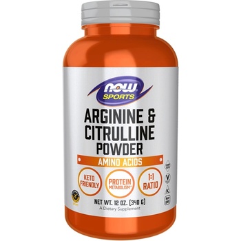 NOW NOW Arginine and Citrulline Powder, 340 Grams