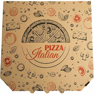 VEJU Krabica na pizzu 32x32x3cm Italia hnedá