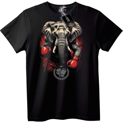 NOONEBRAND Тениска Боксиращ Слон - 3XL, Black