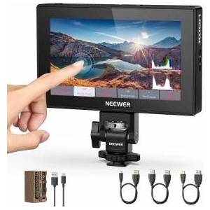 NEEWER 5.5 Camera Field Monitor 2000nit HD 1920 x 1080 IPS Touchscreen 4K HDMI Loop In/Out with 3D LUT Peak Focus DSLR Video Assist HDR Waveform, 5200mAh F750 Battery DC7-24V/Type C 5V Input, F500 PRO