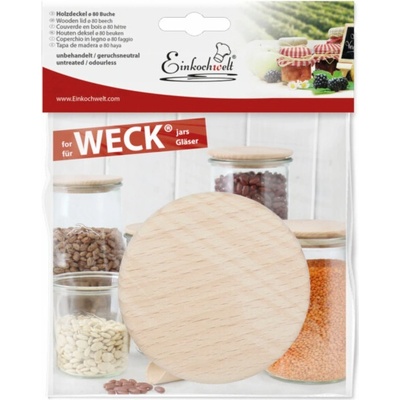 WECK Wooden Lid 80mm Beech