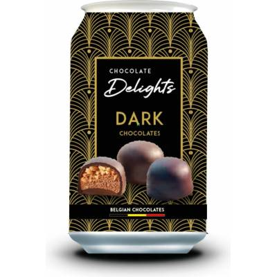 CVO International NV Chocolate Delights Dark Chocolates Belgické hořké pralinky plechovka 65 g
