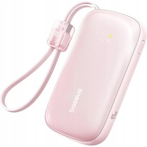 Baseus Външна батерия EnerFill FC21 Qpow 3 Ultra (E0027Q02) - Baseus - с отделящ се кабел, 10000mAh, 45W - Мъгляво розово