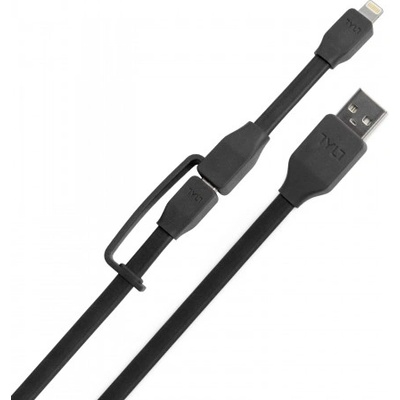 Tylt Кабел 2в1 за Apple и MicroUSB устройства - Tylt Syncable Duo Charge & Sync Lightning and MicroUSB (IP5-MIC12BK-T)