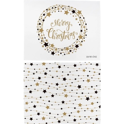 Butter Kings Sada 2 bavlněných prostírání s vánočním motivem Stars Wreath 45x35cm