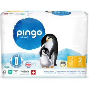 Pingo Пелени Pingo Ultrasoft - Mini, размер 2, 3-6 kg, 42 броя (0420-00) - ozone