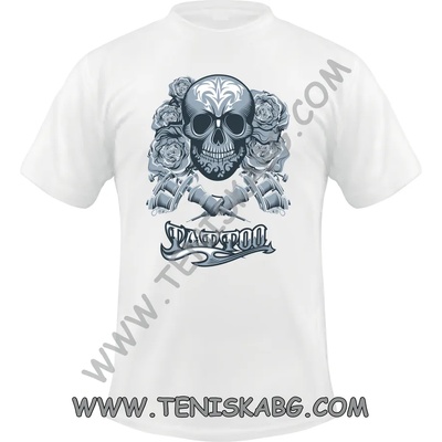 Fruit of the Loom Тениска - Tattoo mashines with skull roses
