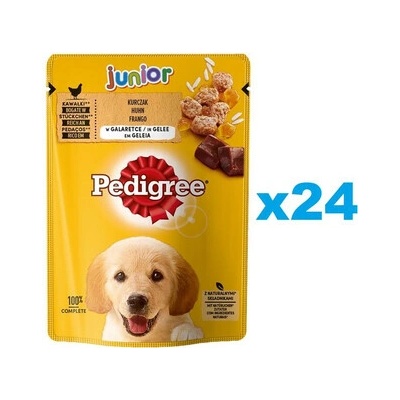 Pedigree Junior v kúskoch želé bohaté na kuracie mäso 24 x 100 g