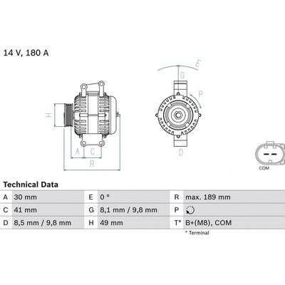 Alternátor BOSCH 0 986 048 840