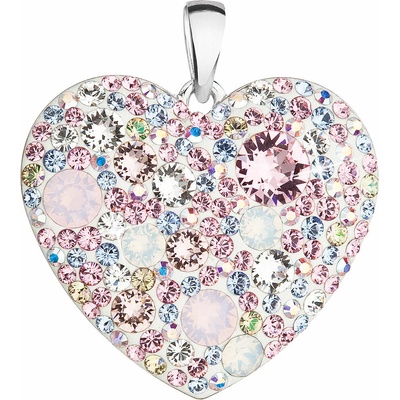 Pavona Strieborný prívesok s krištáľmi Swarovski mix farieb srdce 34243.3 magic rose