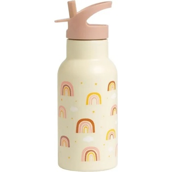 A little lovely company: Бутилка от неръждаема стомана със сламка: Rainbows - 350мл (DBSSRA37)
