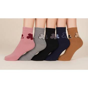 Комплект дамски зимни чорапи с цвете - 5чифта