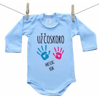 Boodyy Modré body s dlhým rukávom Už čoskoro