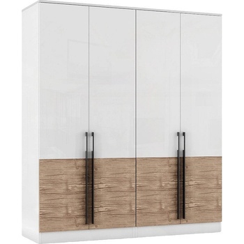 Image 1 of Мебели ДИМОВ Модулен гардероб Калифорния 180 см бял гланц / антик