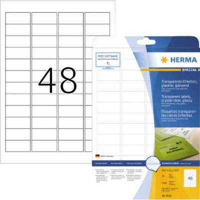 Herma 8016 Fóliové etikety 45,7 x 21,2 mm fólie lesklá transparentní 1200 ks barevná