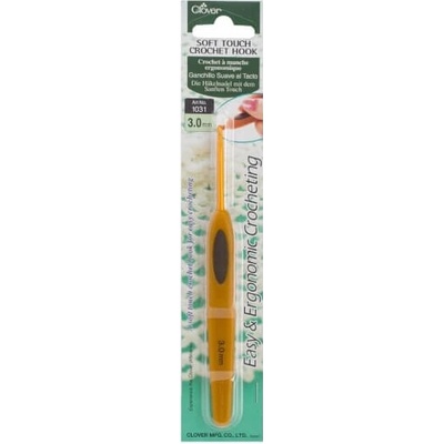 Háčkovacia ihlica Clover Soft Touch 3 mm s ergonomickou rúčkou