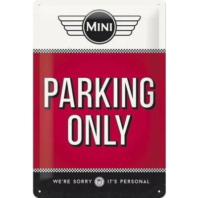 NOSTALGIC ART parkovacia ceduľa MINI COOPER red/black