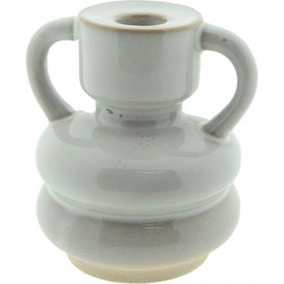 Béžový porcelánový svícen na úzkou svícku Gerjen – 9x9 cm