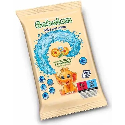 Bebelan Влажни кърпи Bebelan - Невен и Лайка, 20 броя (3800232578141)