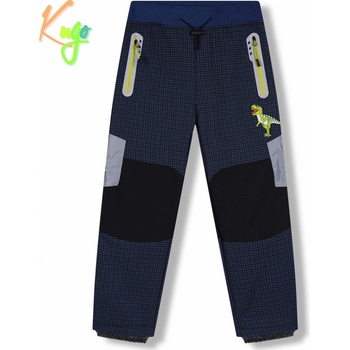 Kugo HK5630 Chlapecké softshellové kalhoty zateplené petrol / signální zipy