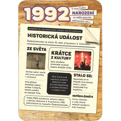 Blahopřaní 1992 - česky
