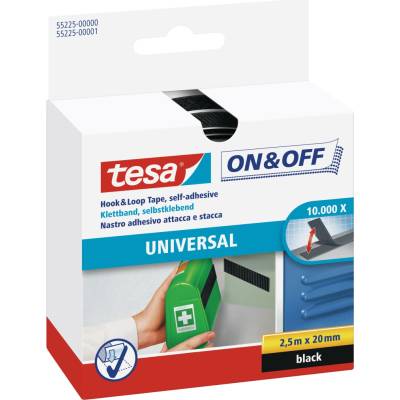tesa® On & Off suché zipy Samolepicí pás pro univerzání použití Barva: bílá, Rozměr: 1 m : 20 mm, Doplňující informace: obě strany, role