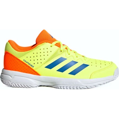 adidas Court Stabil Junior Indoor Shoes Hi-Res Yellow/Ray Blue/Lucid Orange