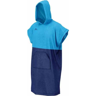 Turbo Two-Tone Cotton Poncho Blue