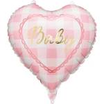Party Deco Фолиен балон сърце „Baby - Розов (FB352)