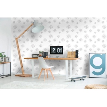 DIMEX ART s. r. o Луксозна флизелинова тапета бели минималистични цветя