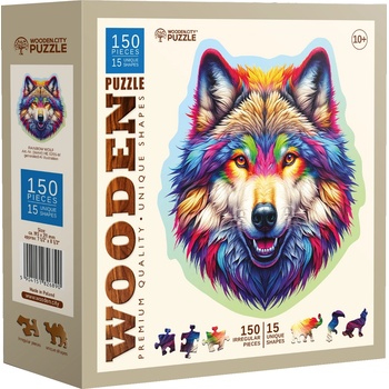 Wooden City - Puzzle Rainbow Wolf wooden - 150 piese