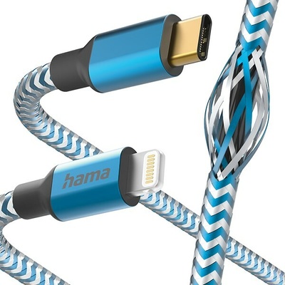 Hama MFi USB-C Lightning kábel Reflective pre Apple, 1,5 m, modrý - HAMA 201561
