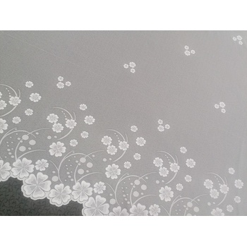 Žakárová záclona A39000 biele kvety výška 130 cm