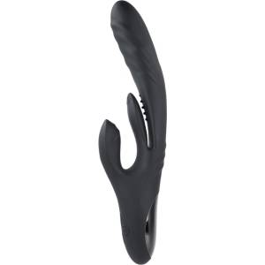Playboy Rapid Rabbit - вибратор за клитор и G-точка - акумулаторен - черен