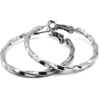 OceloveSperky1 Dámské Náušnice KROUCENÉ KRUHY 35 mm z Chirurgické oceli NS260185